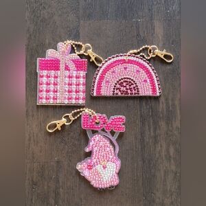 3/$15 Handcrafted Diamond Art Keychain/Purse Charms